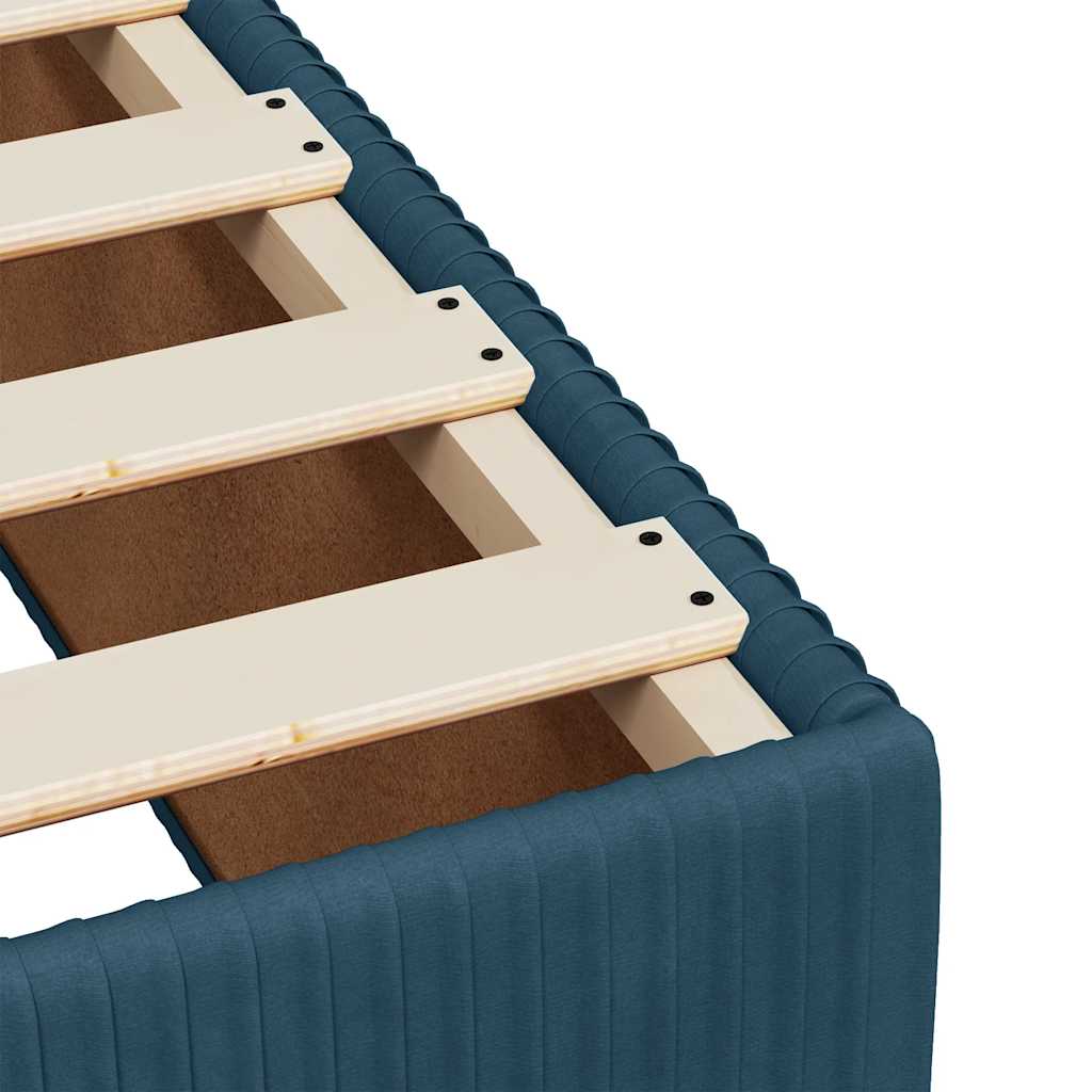 Pat continental cu saltea, albastru închis, 80x200 cm, catifea