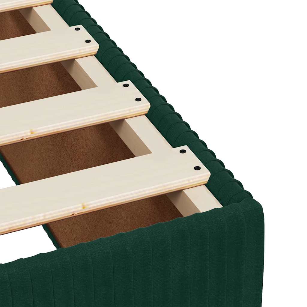 Pat box spring cu saltea, verde închis, 90x190 cm, catifea
