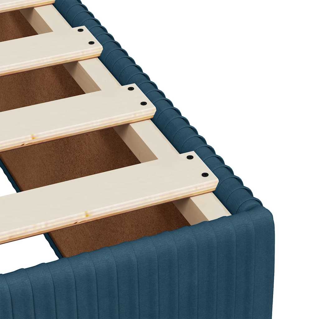 Pat box spring cu saltea, albastru închis, 90x200 cm, catifea