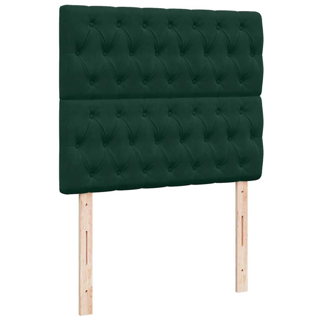 Pat box spring cu saltea, verde închis, 120x190 cm, catifea
