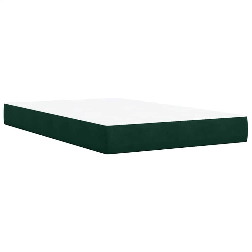 Pat box spring cu saltea, verde închis, 120x190 cm, catifea