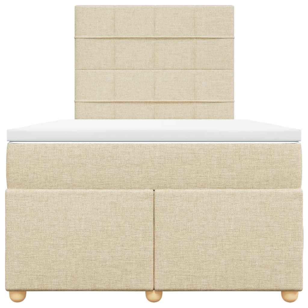 Pat continental cu saltea, crem, 120x190 cm, textil