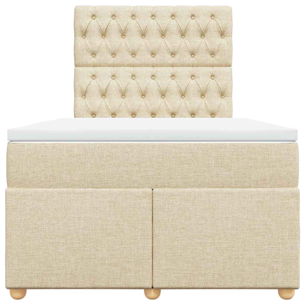 Pat continental cu saltea, crem, 120x190 cm, textil