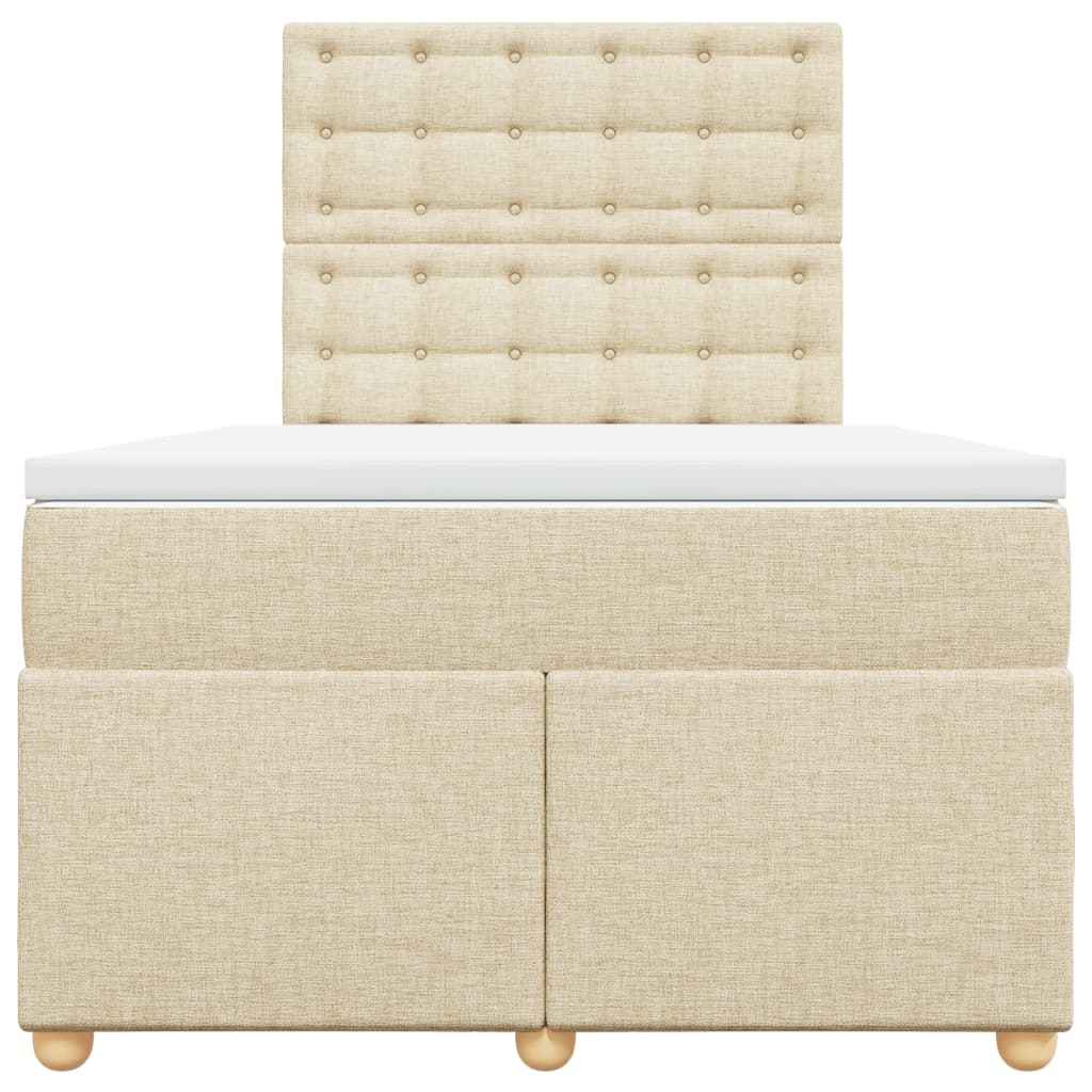 Pat continental cu saltea, crem, 120x190 cm, textil