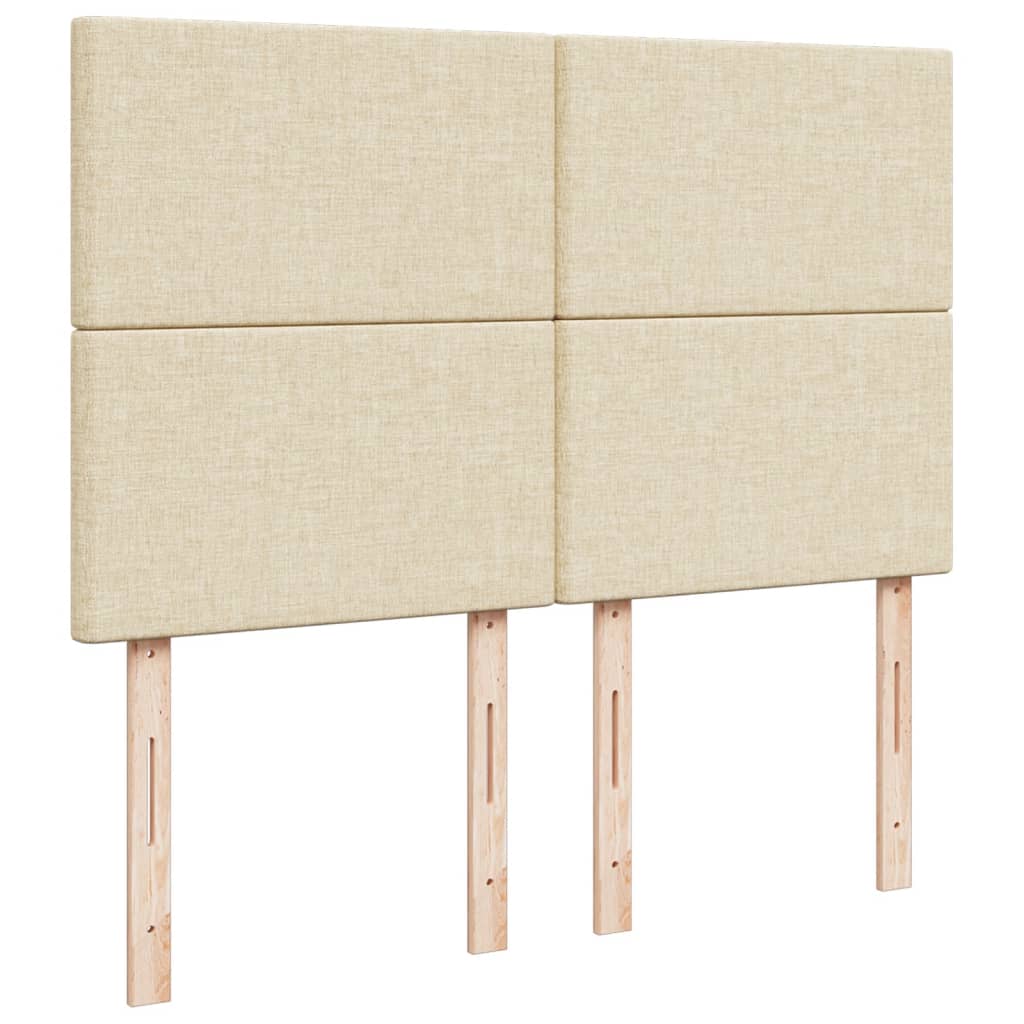 Pat box spring cu saltea, crem, 140x200 cm, textil