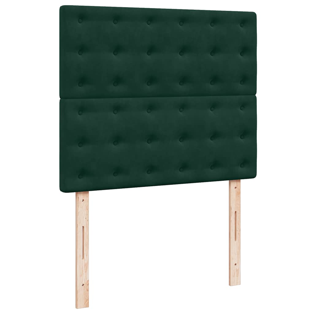 Pat box spring cu saltea, verde închis, 120x190 cm, catifea