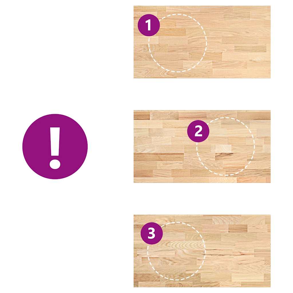 Blat de bucătărie Lemn masiv de stejar dreptunghiular