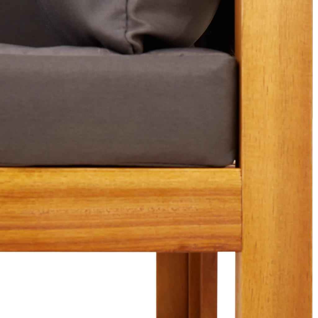 Set canapele de grădină cu 5 piese și perne din lemn de salcâm și ratan