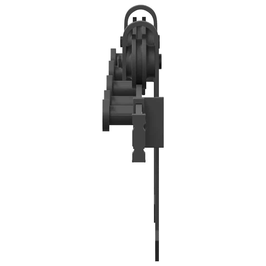 Set feronerie pentru uși glisante, negru, 213,5 cm, oțel