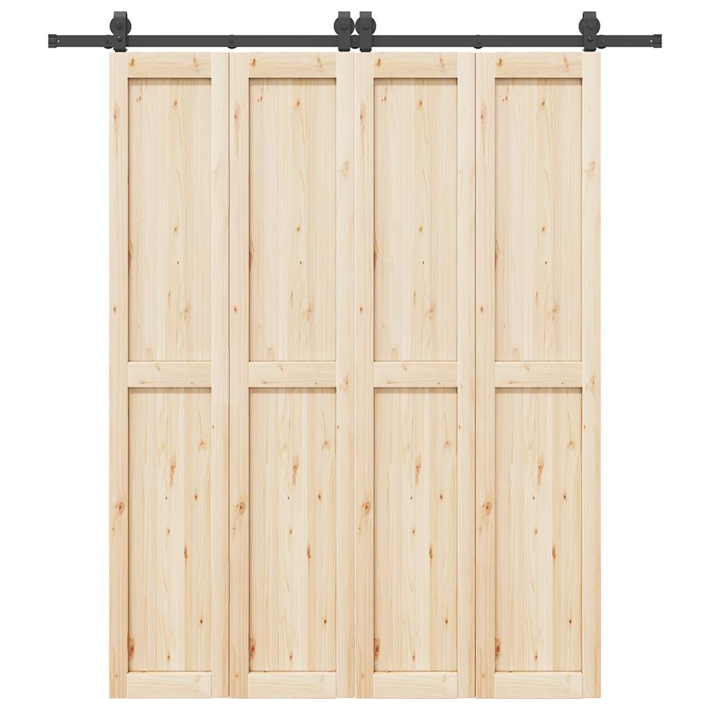 Set feronerie pentru uși glisante, negru, 200 cm, oțel