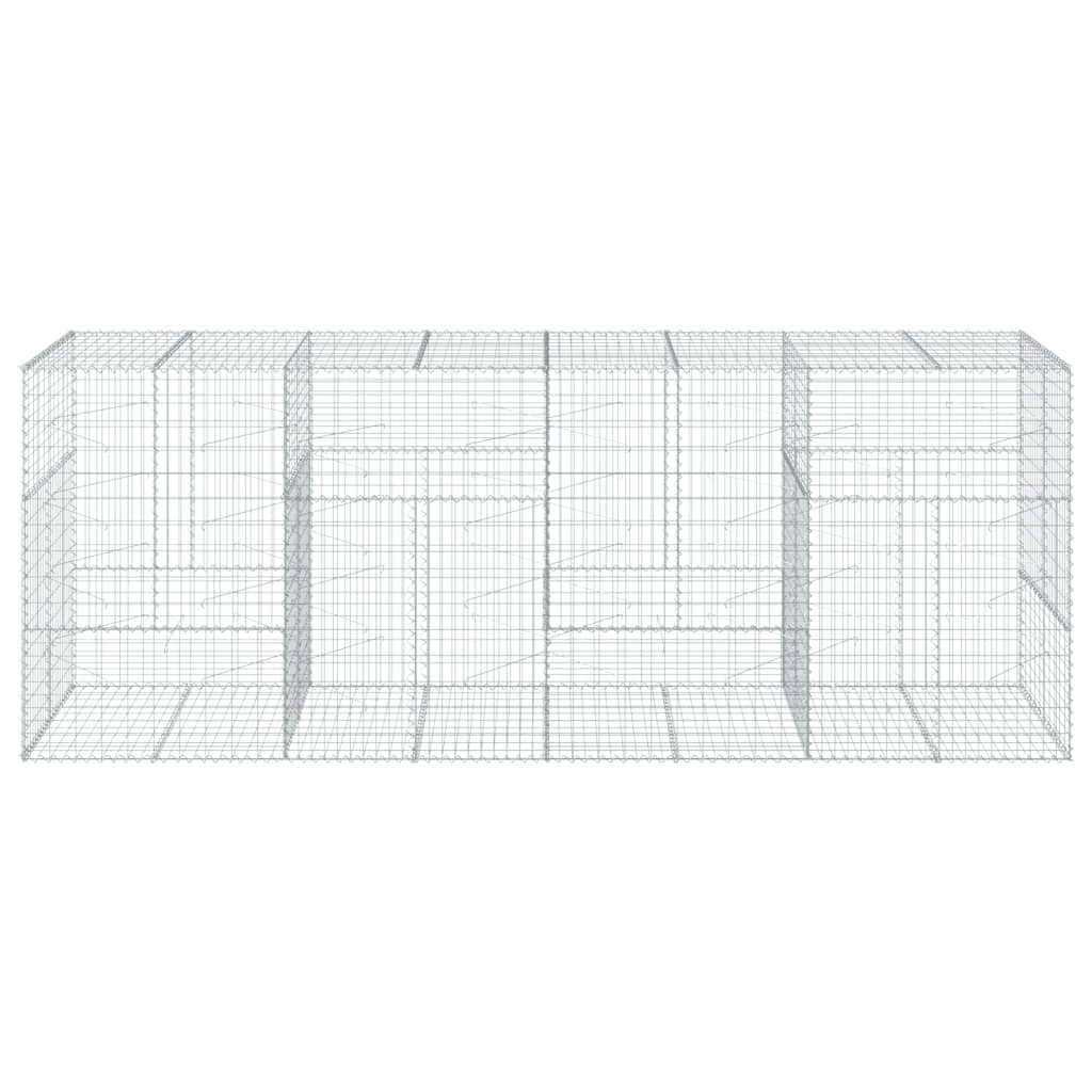 Coș gabion cu capac, 400x100x150 cm, fier galvanizat