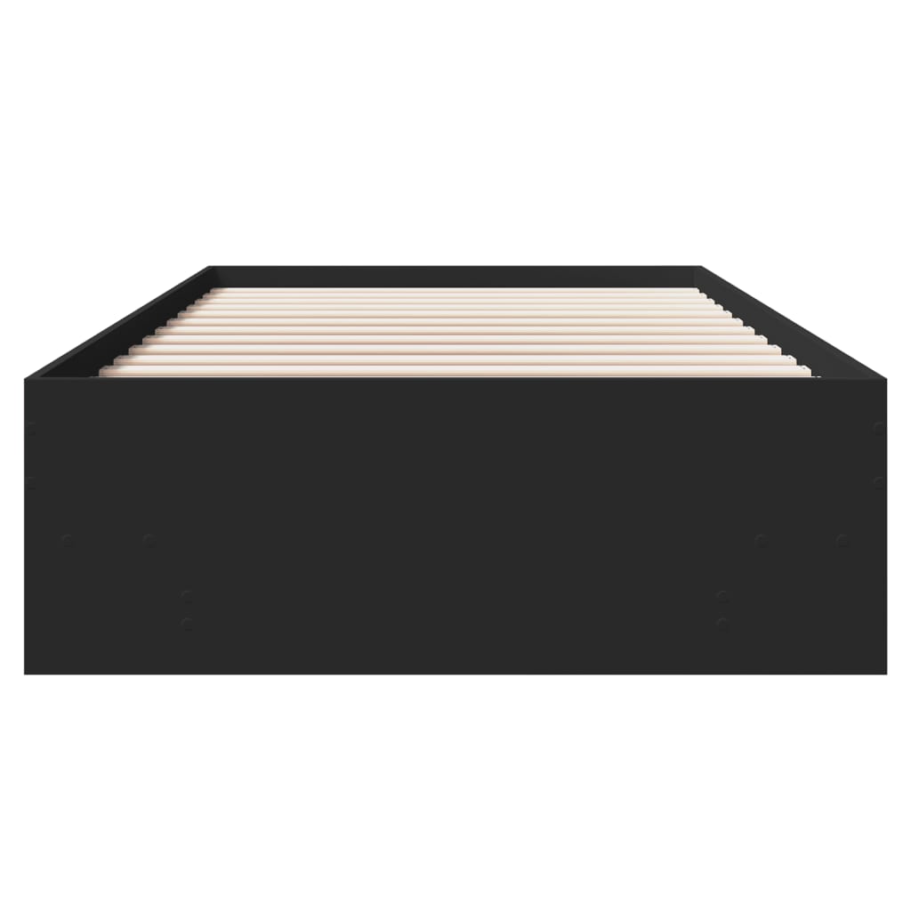 Cadru de pat, negru, 75x190 cm, lemn prelucrat