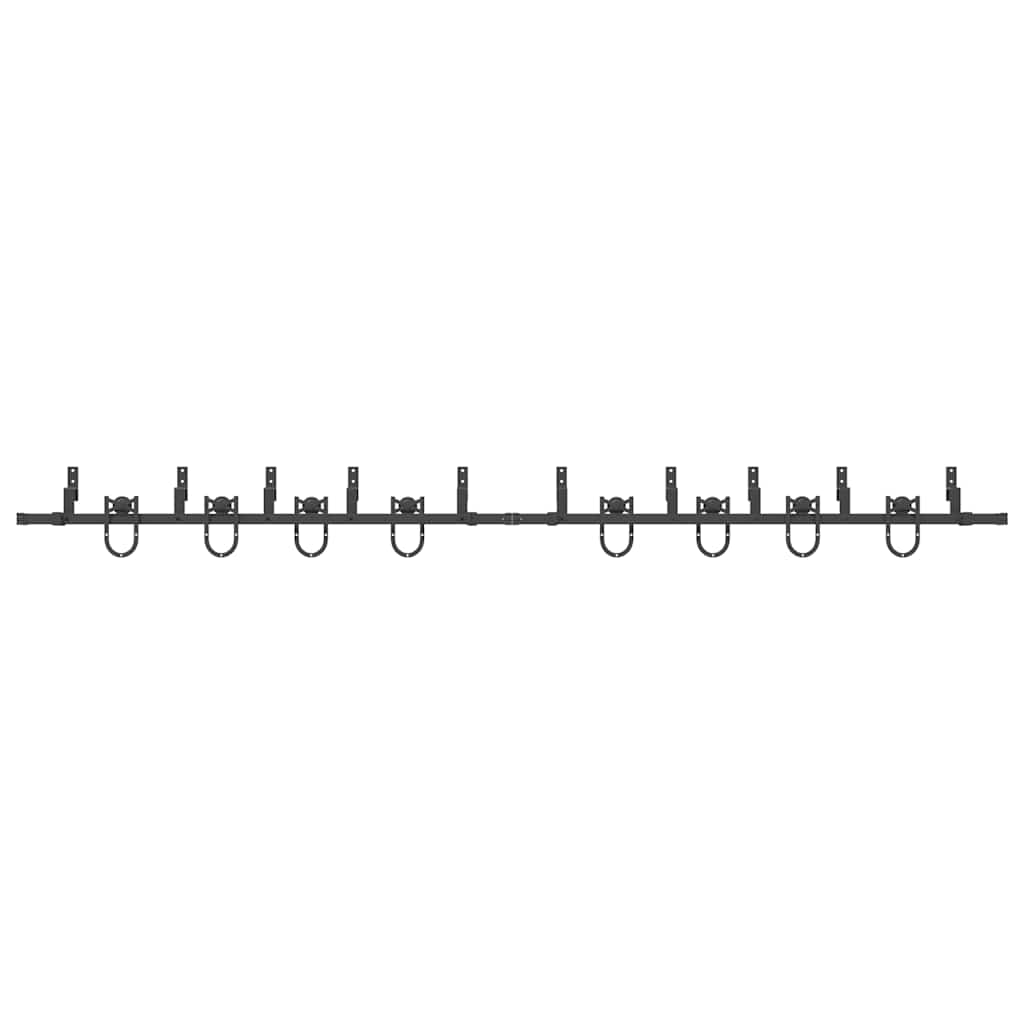 Set feronerie pentru uși glisante, negru, 366 cm, oțel