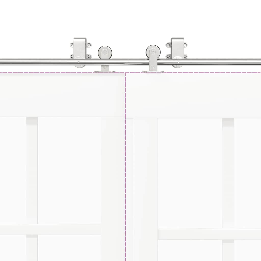 Set piese pentru ușă glisantă, argintiu, 366 cm oțel inoxidabil