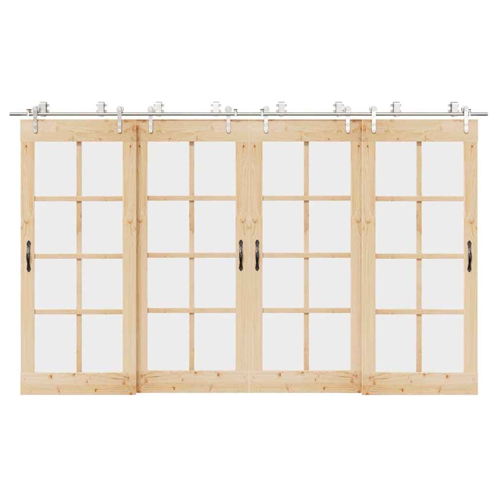 Set piese pentru ușă glisantă, argintiu, 366 cm oțel inoxidabil