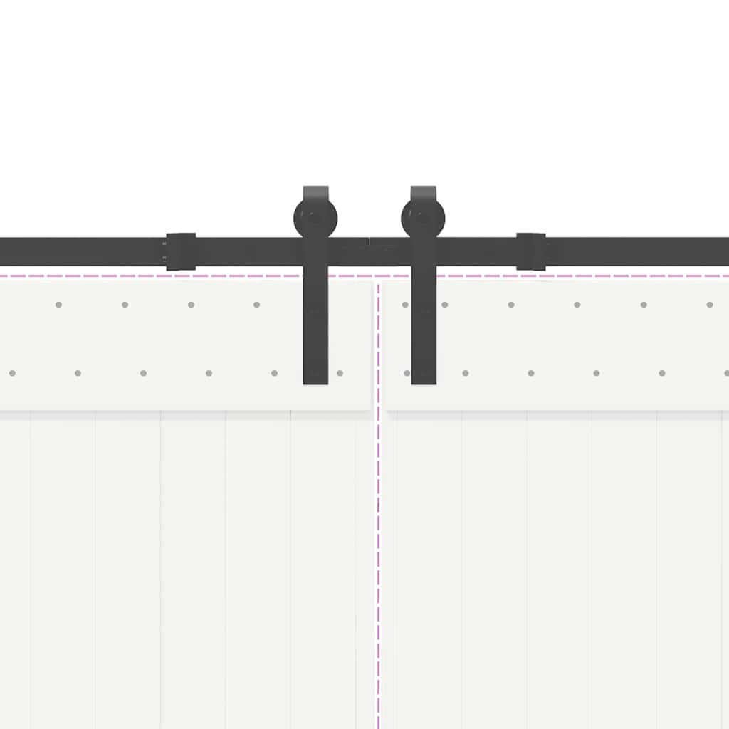 Set feronerie pentru uși glisante, negru, 427 cm, oțel
