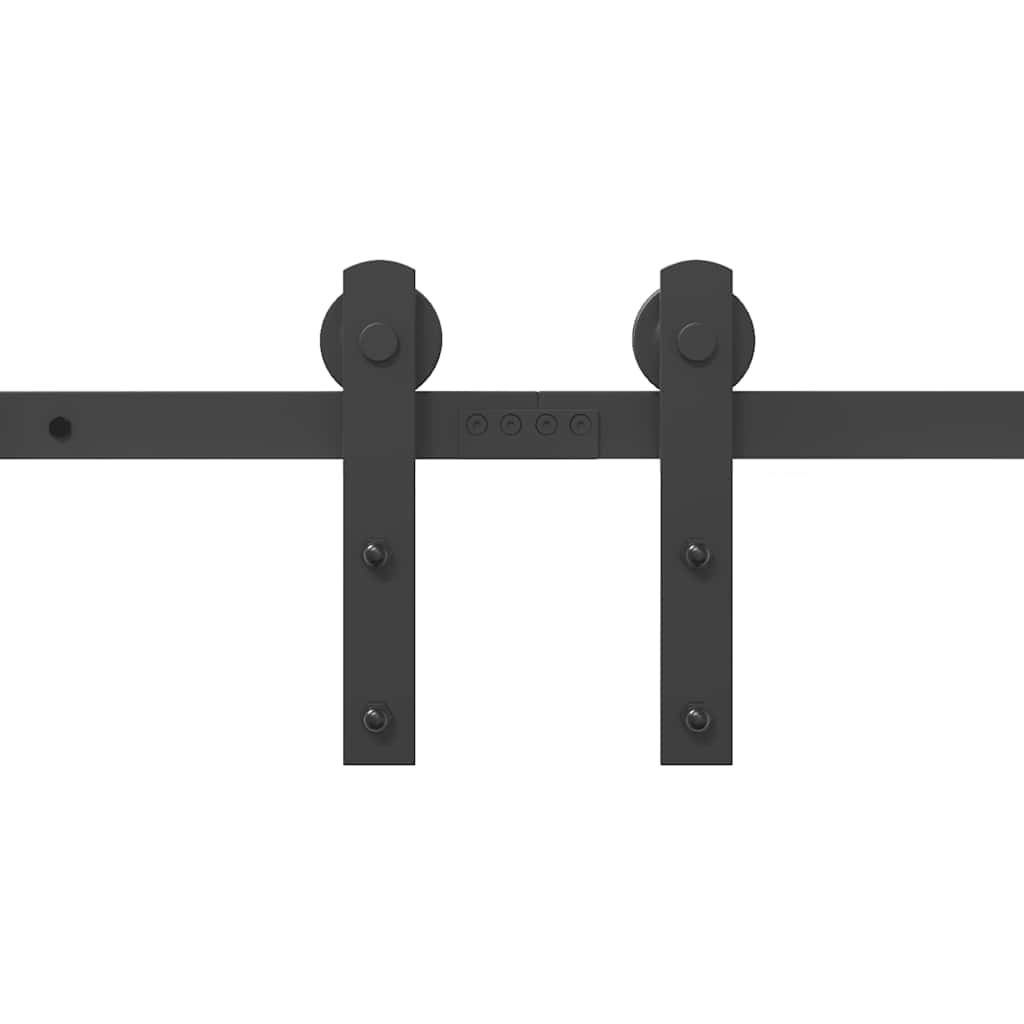 Set feronerie pentru uși glisante, negru, 366 cm, oțel