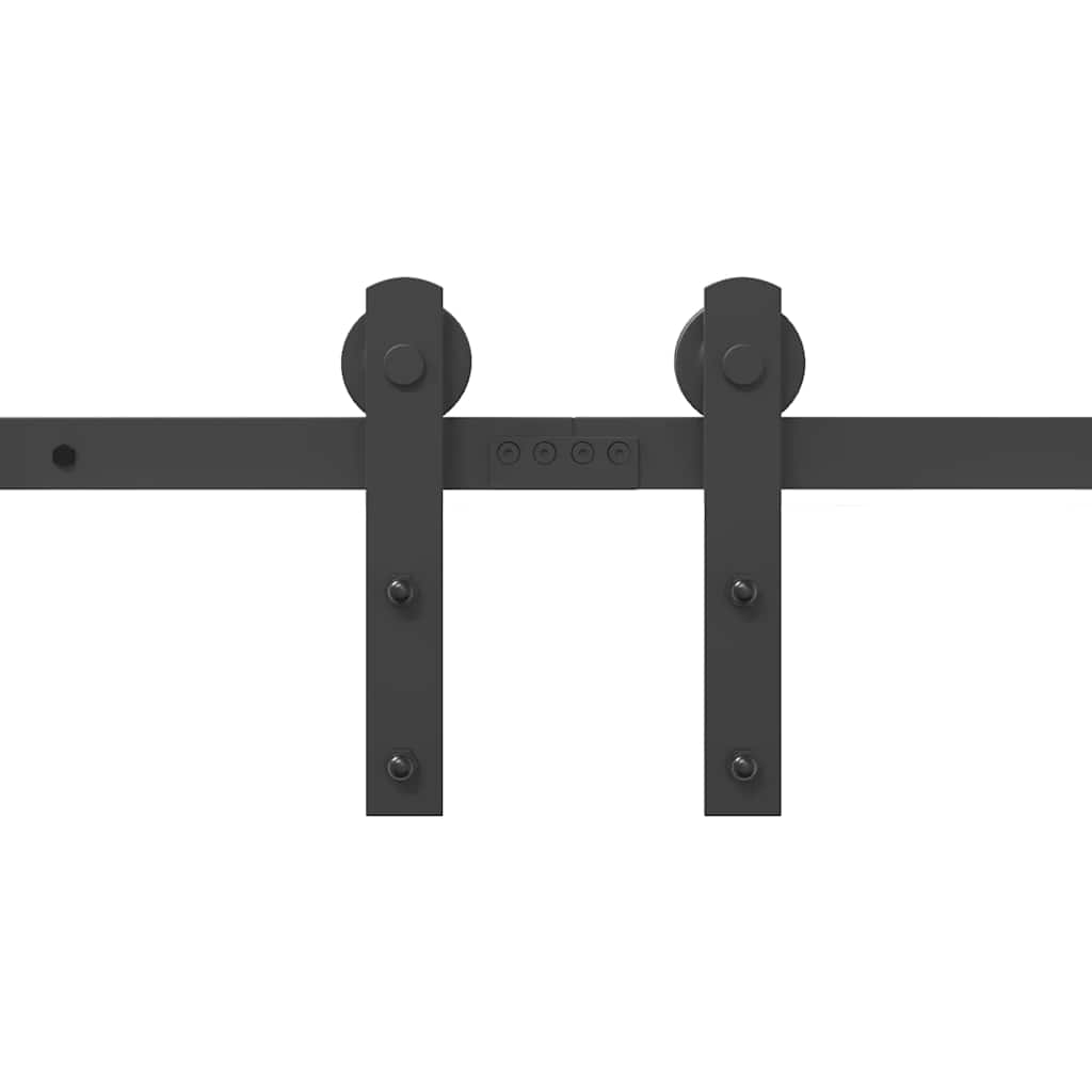 Set feronerie pentru uși glisante, negru, 400 cm, oțel