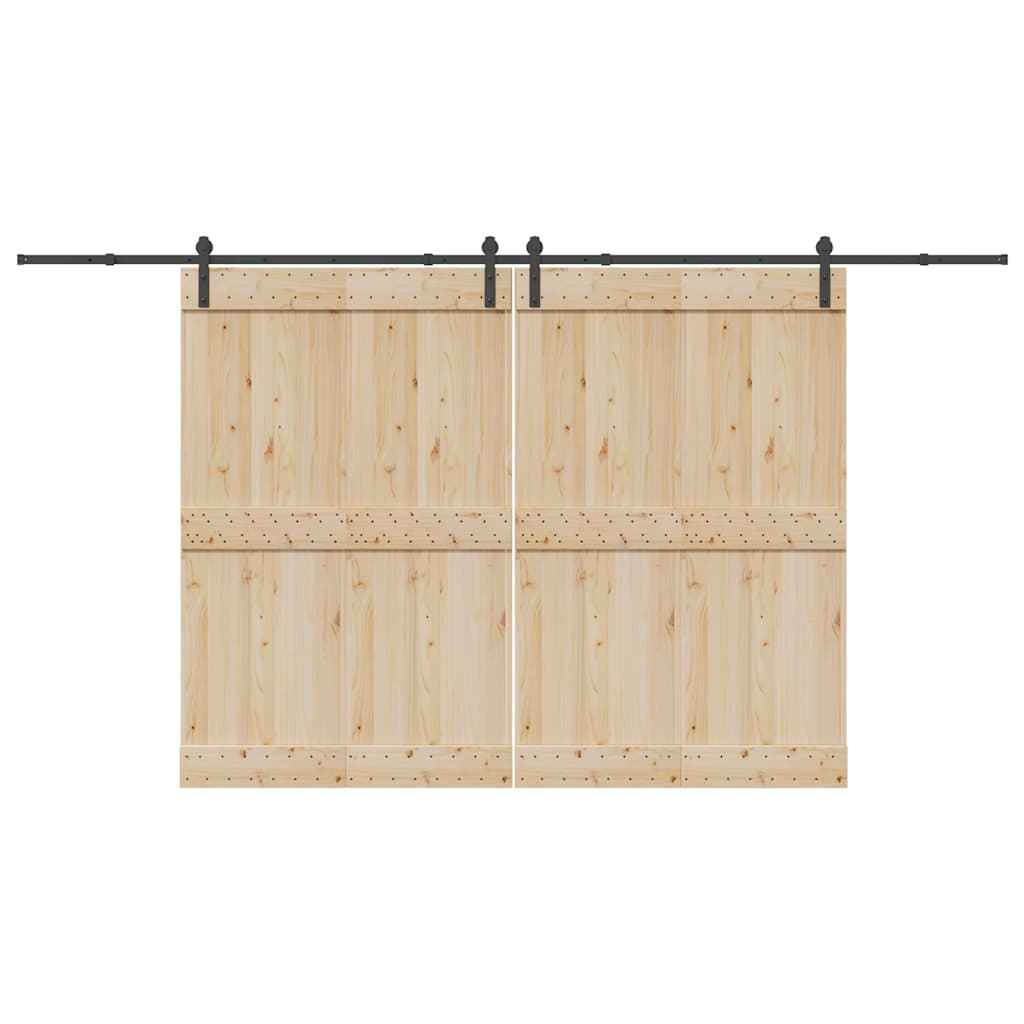 Set feronerie pentru uși glisante, negru, 400 cm, oțel