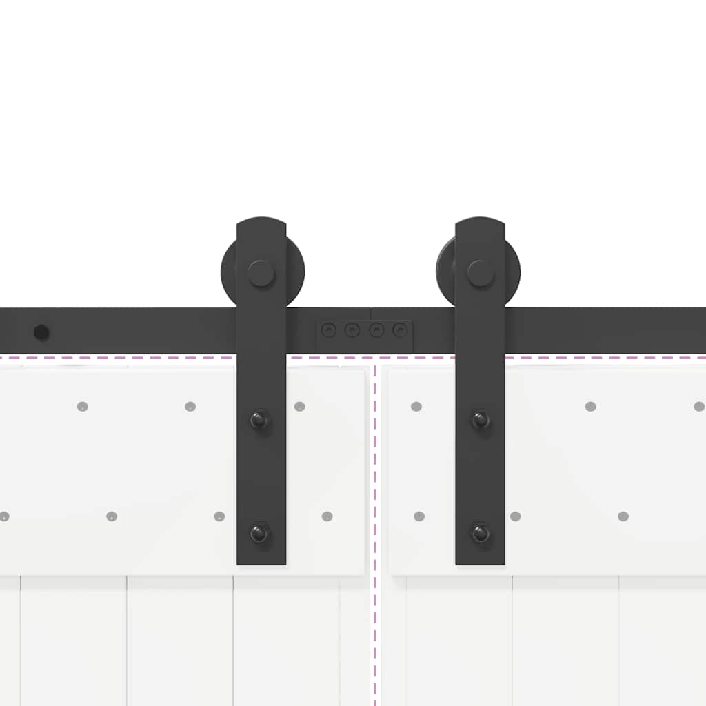 Set feronerie pentru uși glisante, negru, 427 cm, oțel