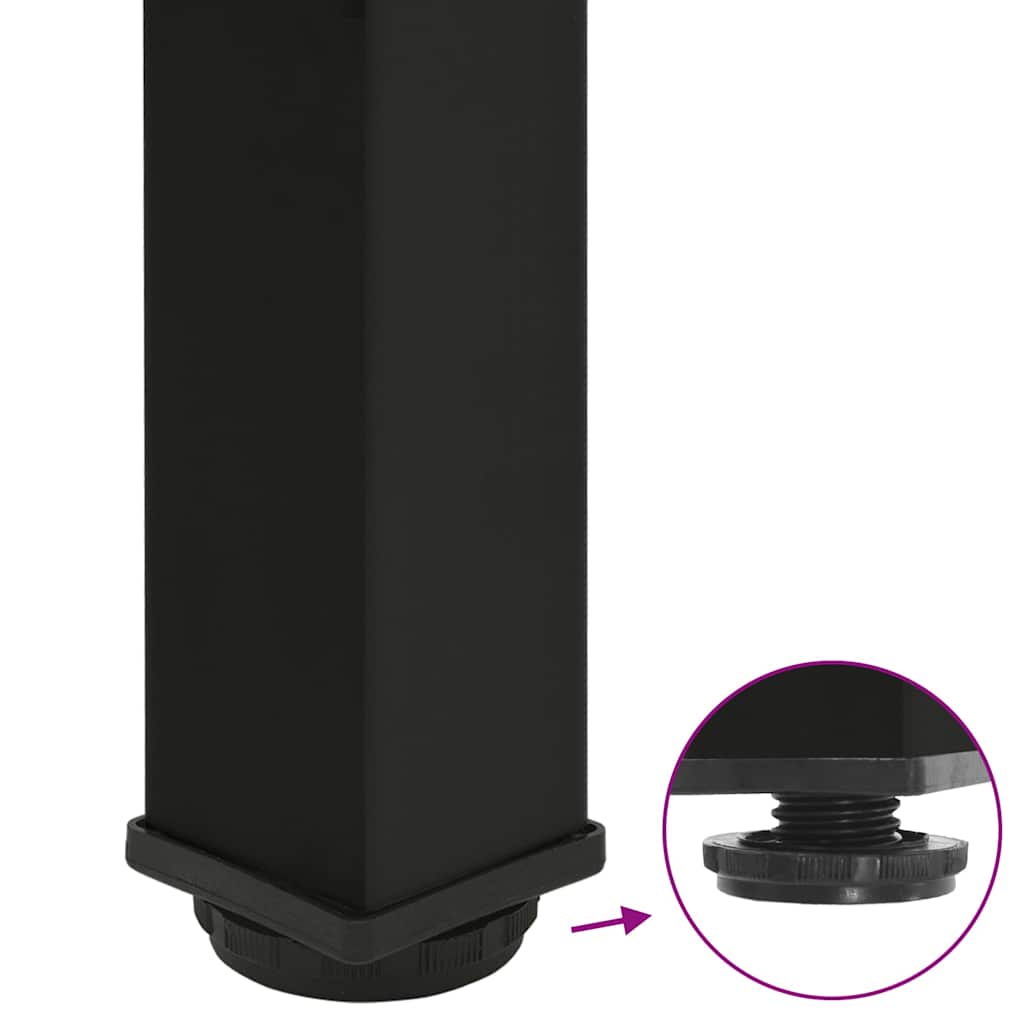 Picioare pentru măsuță de cafea, 4 buc., negru, 42-44 cm, oțel