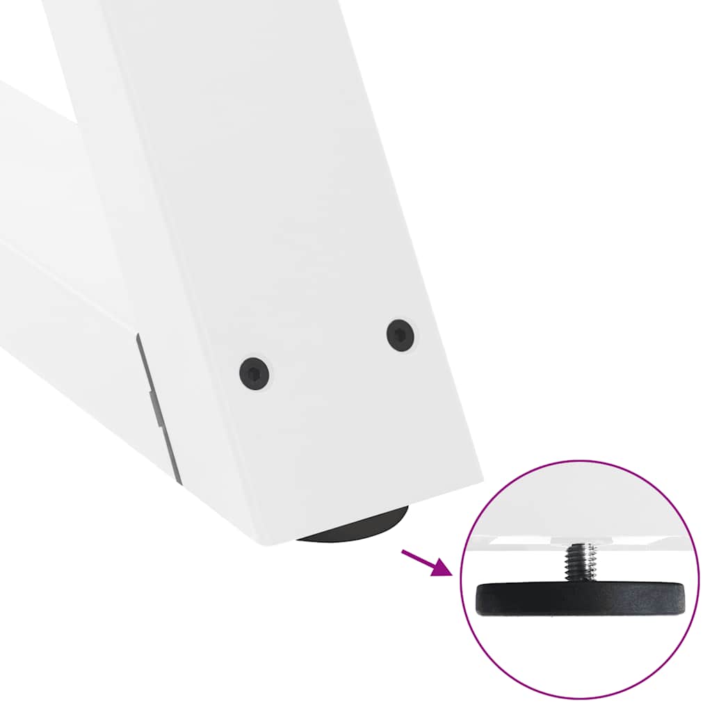 Picioare masă de sufragerie, 2 buc., alb, 60x(72-73,3) cm, oțel