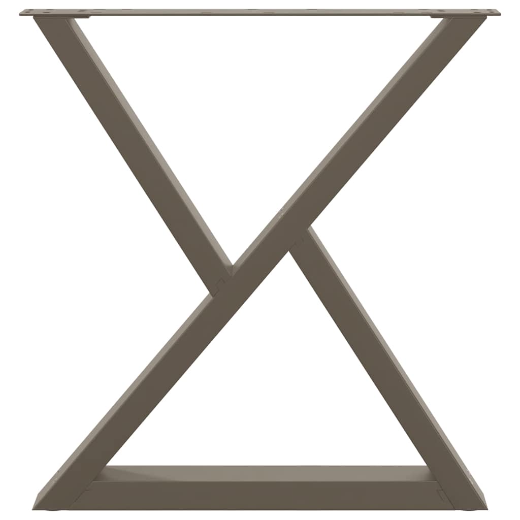 Picioare masă de sufragerie, 2 buc., oțel natural, 80x(72-73,3) cm