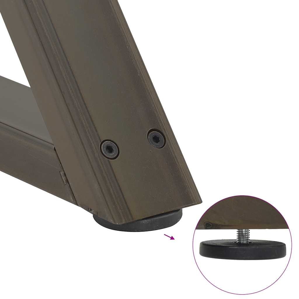 Picioare masă de sufragerie, 2 buc., oțel natural, 80x(72-73,3) cm