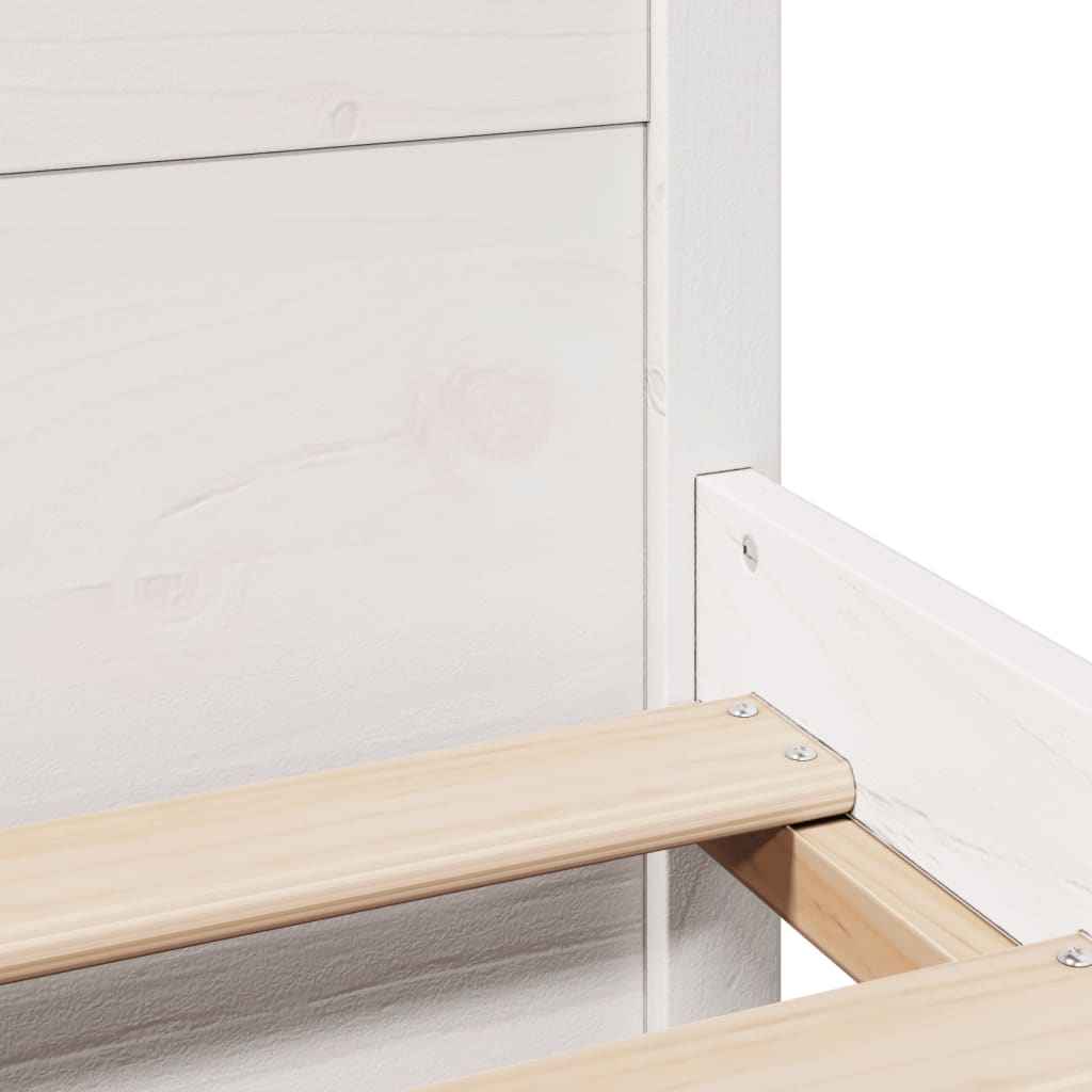 Cadru de pat cu tăblie fără saltea, alb, 140x190 cm