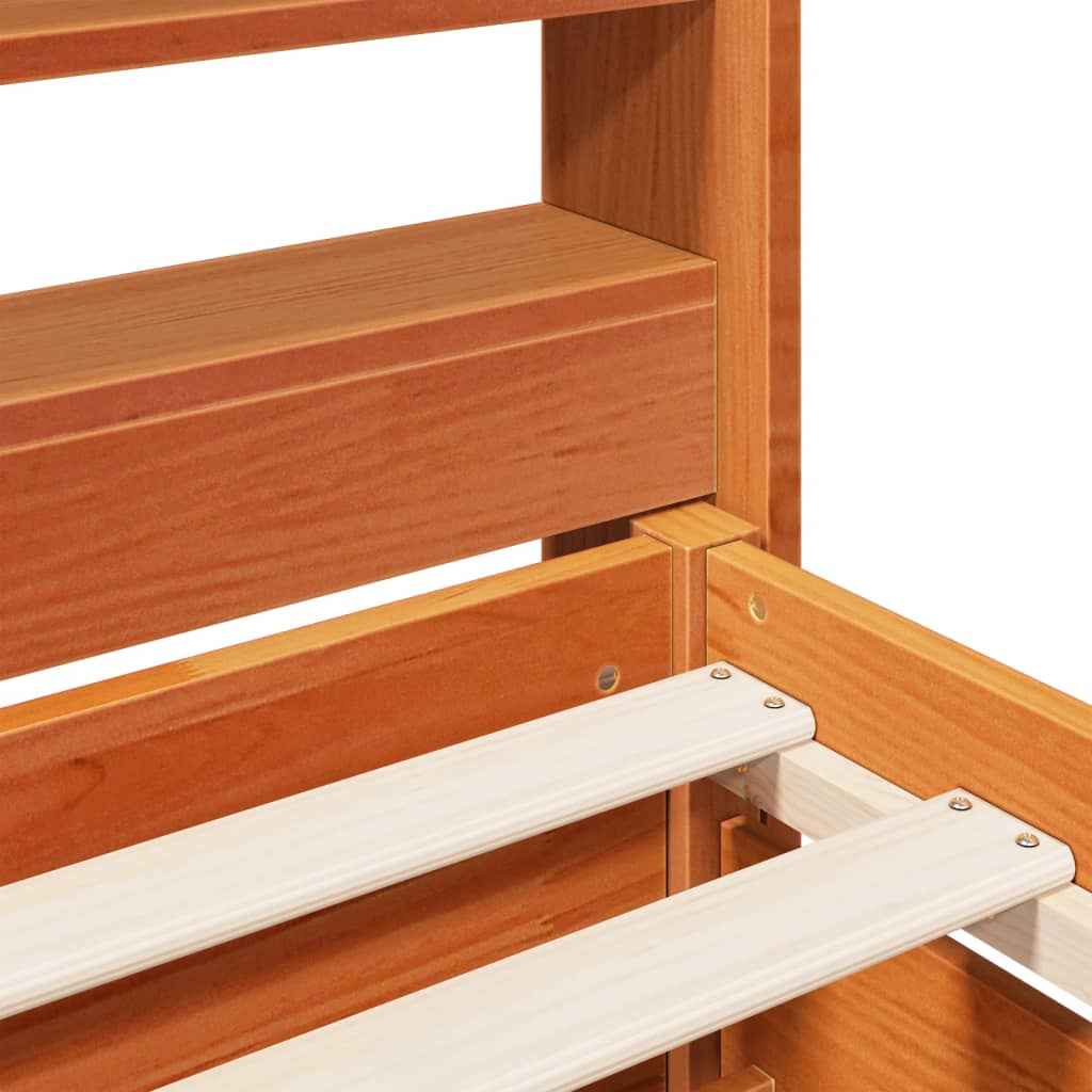 Cadru pat fără saltea, maro ceruit, 160x200 cm, lemn masiv pin