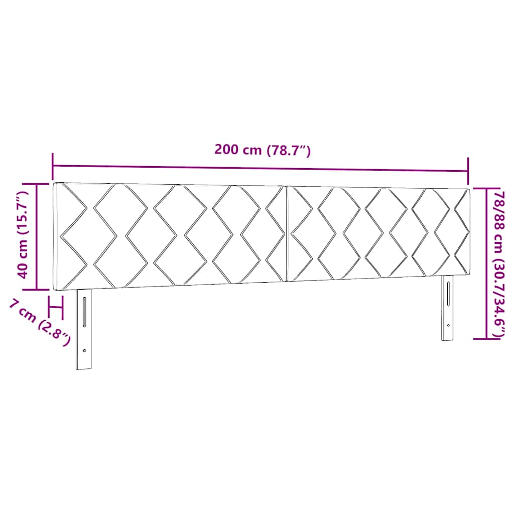 Tăblie LED Negru 200 cm Piele artificială