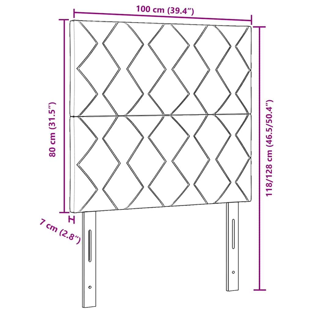 Tăblie LED Negru 100 cm Piele artificială