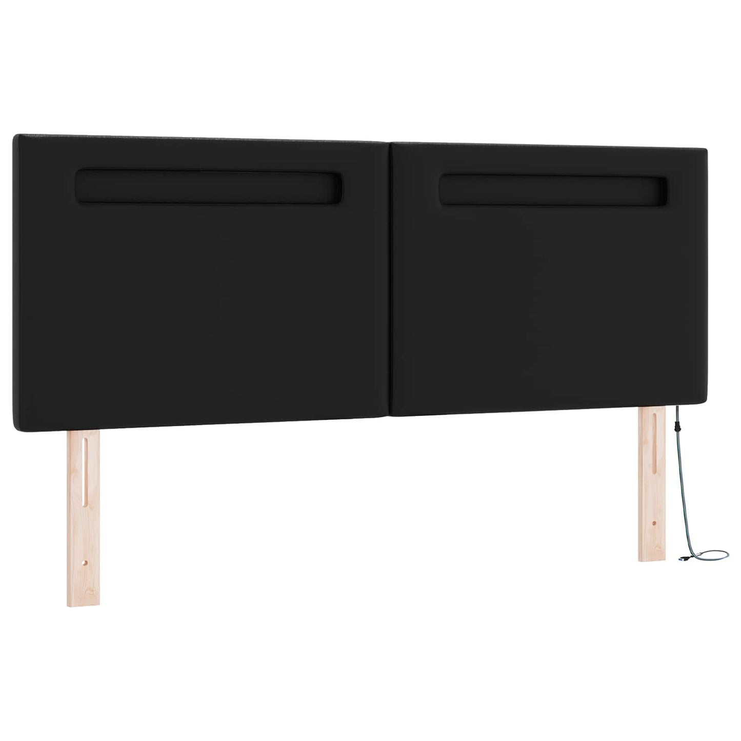 Pat cu arcuri cu saltea Negru 140 x 200 cm Piele artificială