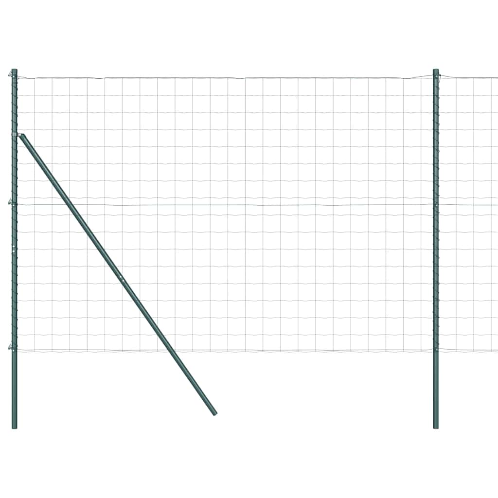 Îngrădire cu stâlpi Verde 1.5 x 10 m Oțel