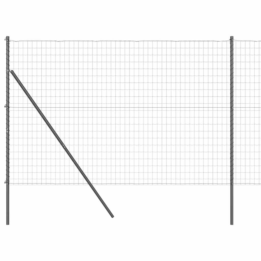 Îngrădire cu stâlpi Gri 1.6 x 10 m Oțel