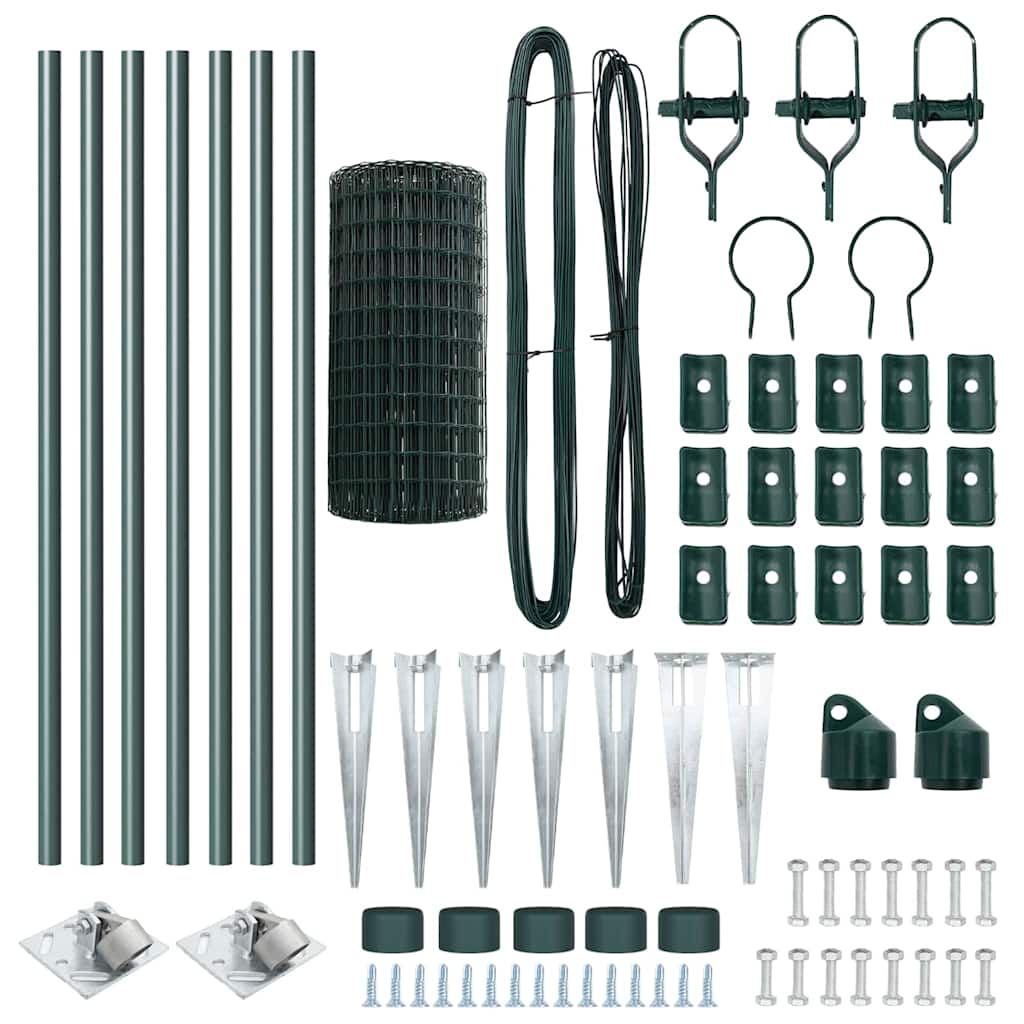 Gard cu Stâlp Verde 0,4 x 10 m Oțel și PVC