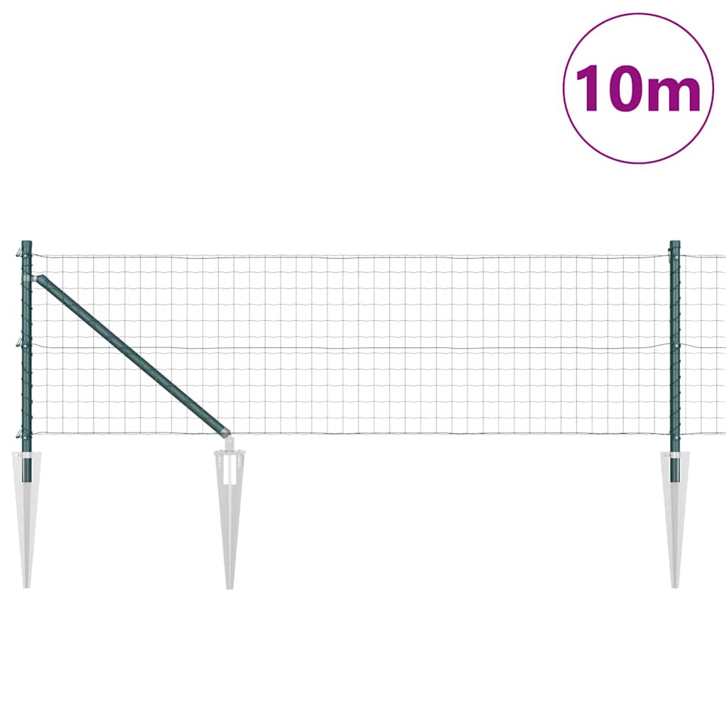 Gard cu Stâlp Verde 0,4 x 10 m Oțel și PVC