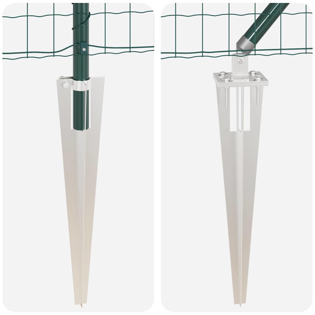 Gard cu Stâlp Verde 1 x 25 m Oțel și PVC