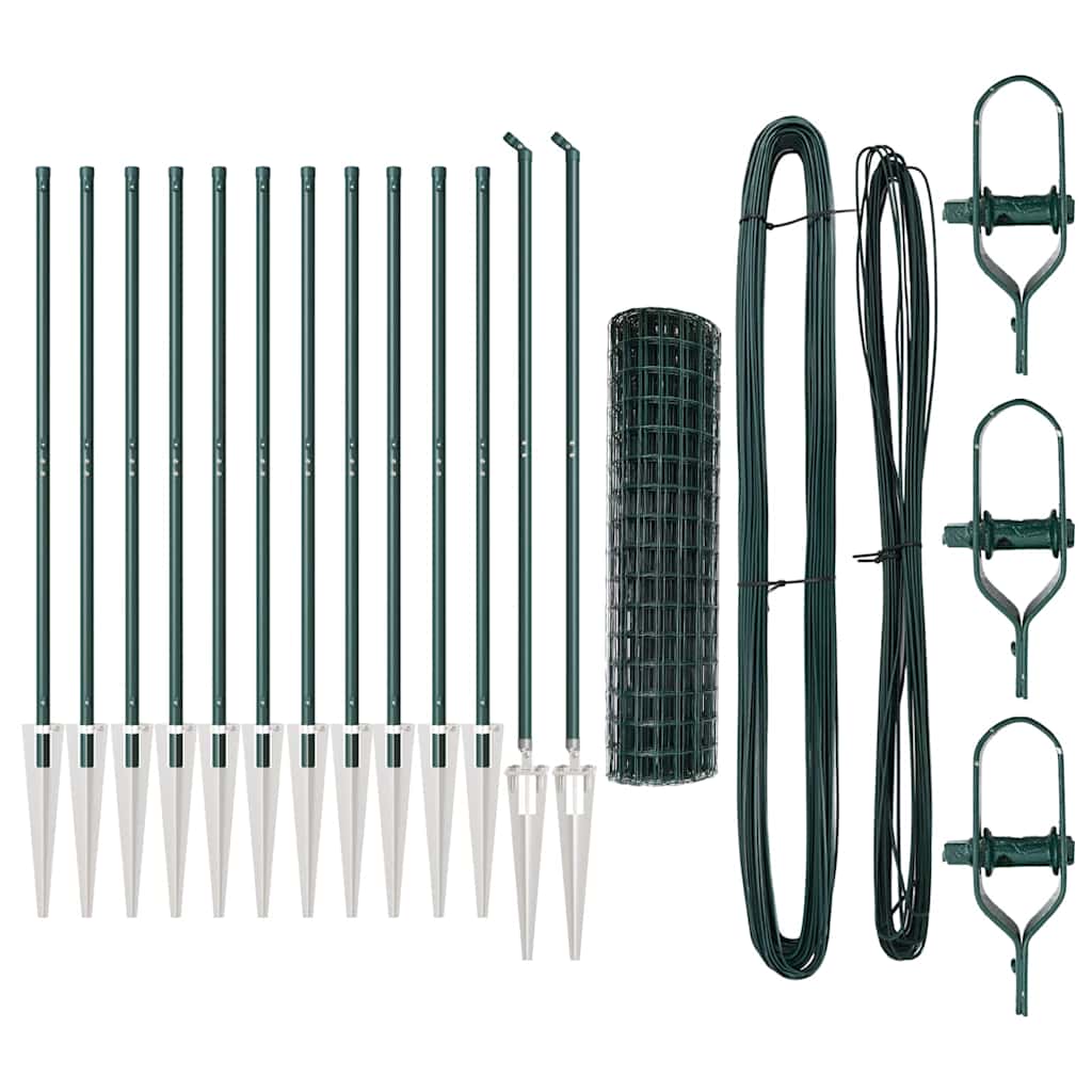 Gard cu Stâlp Verde 1 x 25 m Oțel și PVC