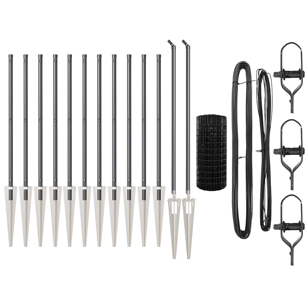 Gard cu Stâlp Gri 1 x 25 m Oțel