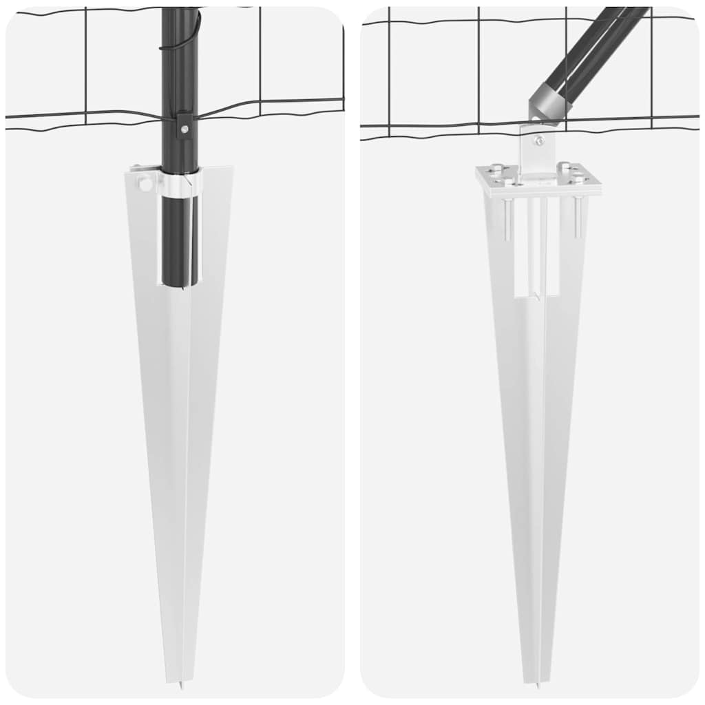 Gard cu Stâlp Gri 0,6 x 25 m Oțel și PVC