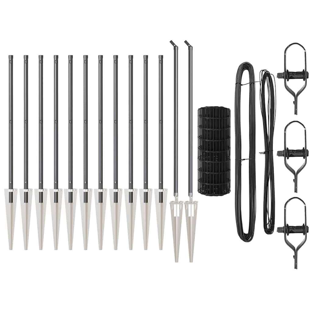 Gard cu Stâlp Gri 1 x 25 m Oțel