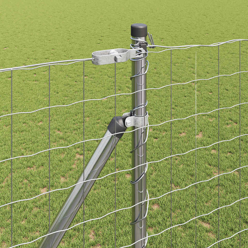 Gard cu Stâlp Argintiu 1,5 x 10 m Oțel