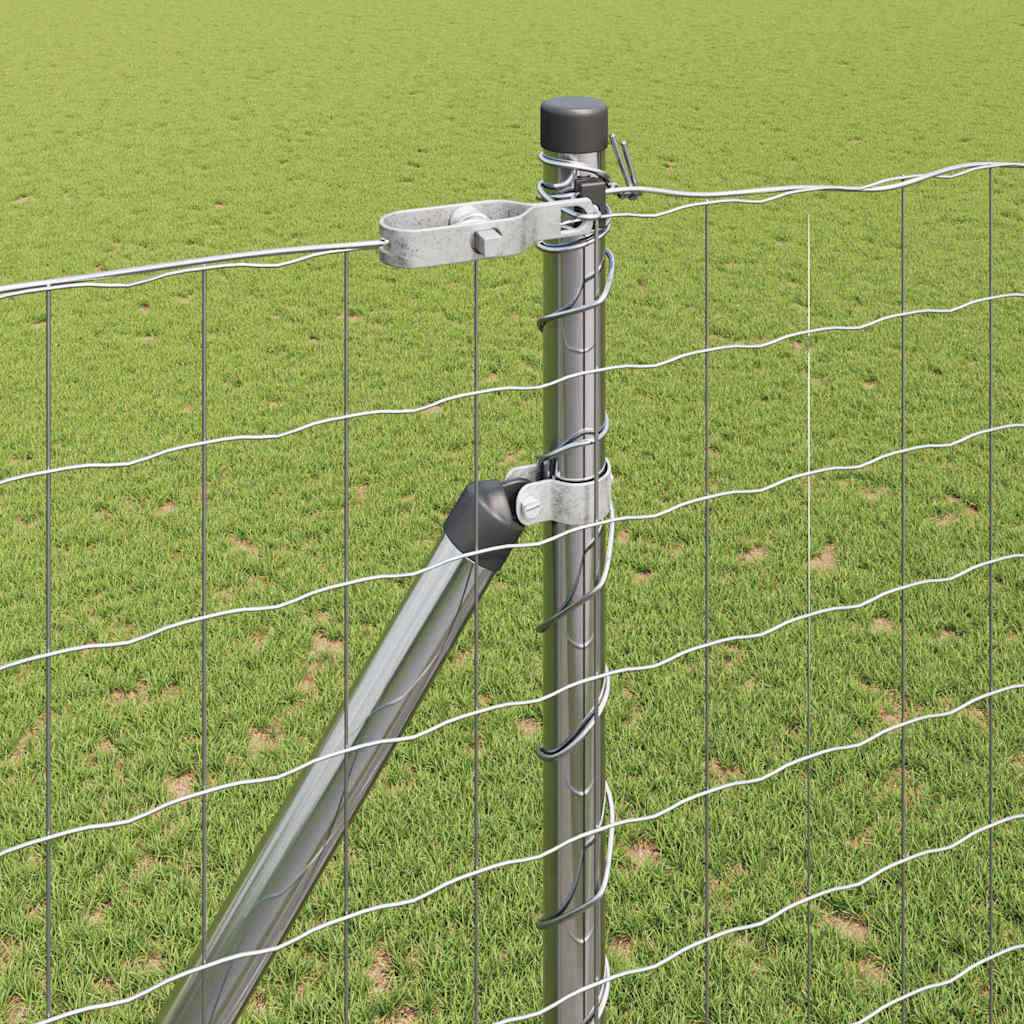 Gard cu Stâlp Argintiu 1,5 x 10 m Oțel