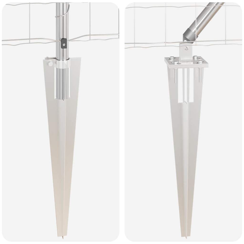 Gard cu Stâlp Argintiu 0,8 x 25 m Oțel