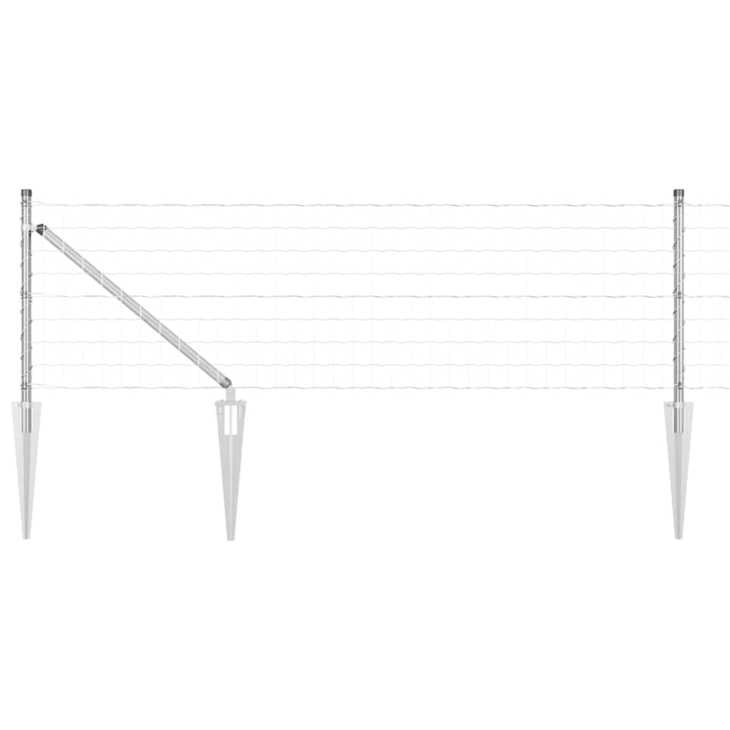 Gard cu Stâlp Argintiu 0,8 x 25 m Oțel