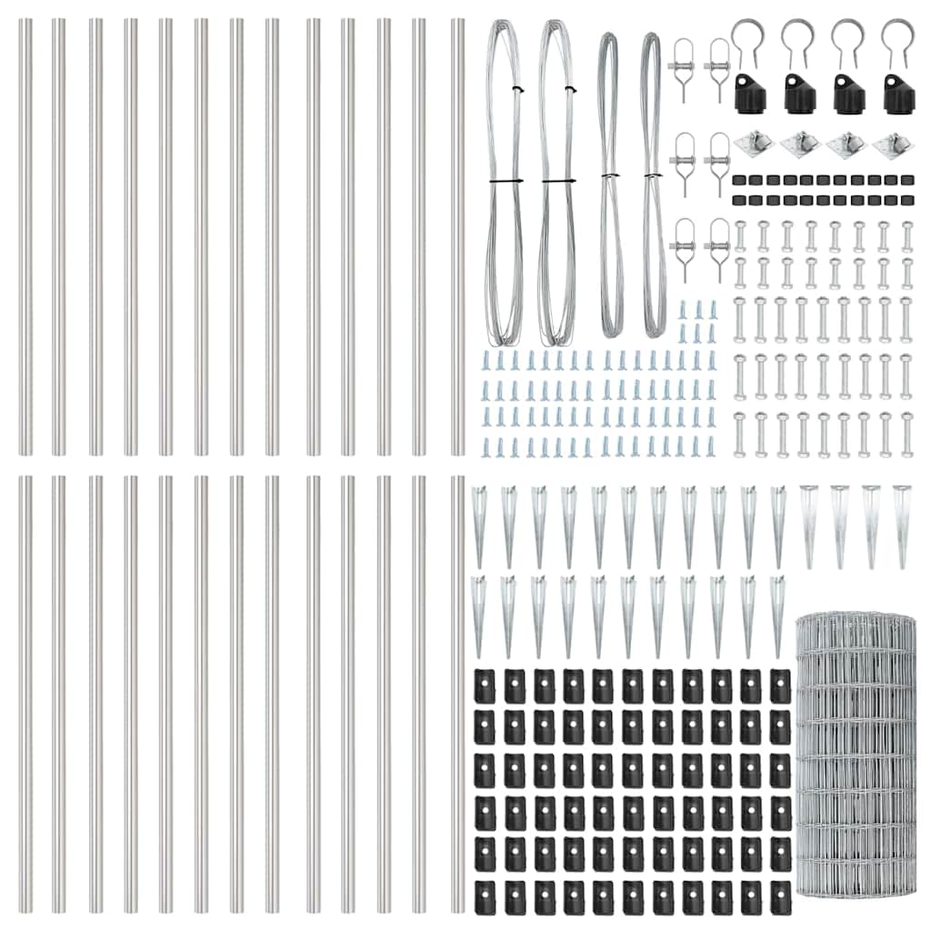 Gard cu Stâlp Argintiu 0,4 x 50 m Oțel
