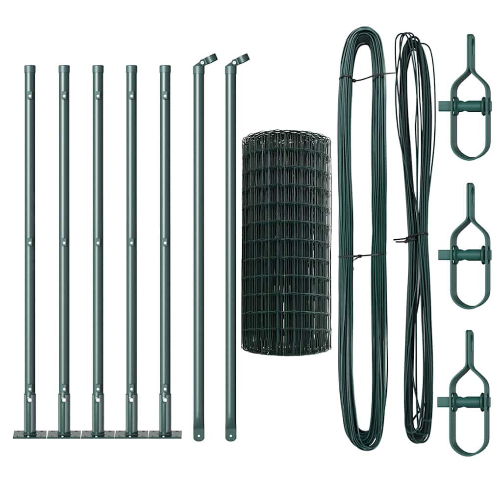 Gard cu Stâlp Verde 0,6 x 10 m Oțel și PVC