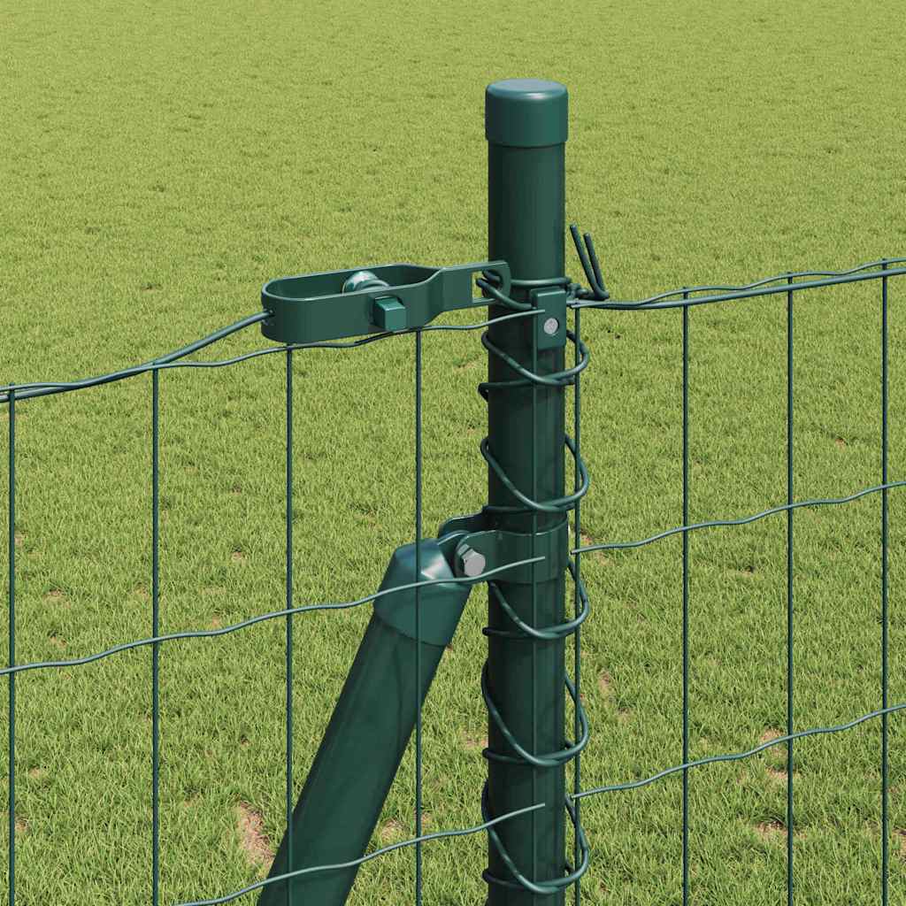 Gard cu Stâlp Verde 1,4 x 10 m Oțel și PVC