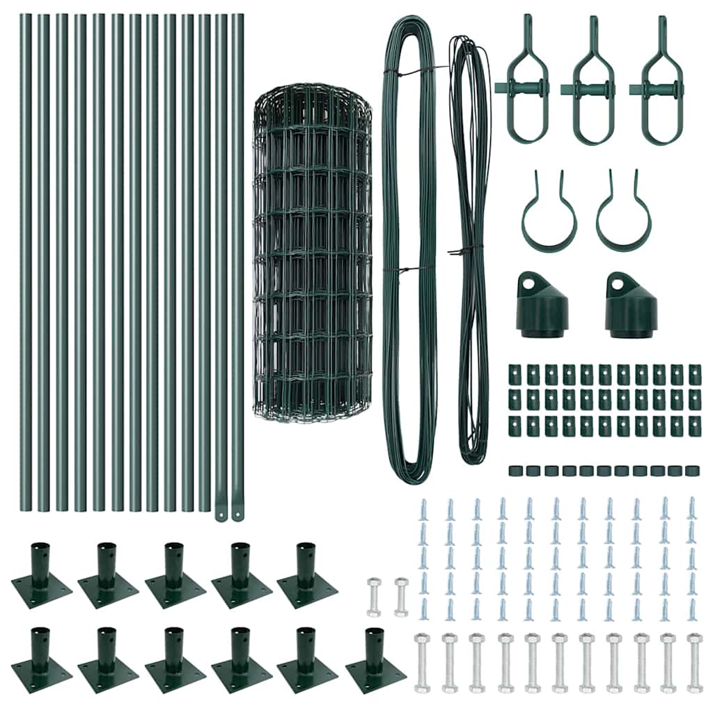 Gard cu Stâlp Verde 0,6 x 25 m Oțel și PVC